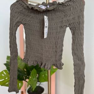 Zara long sleeve crop size M